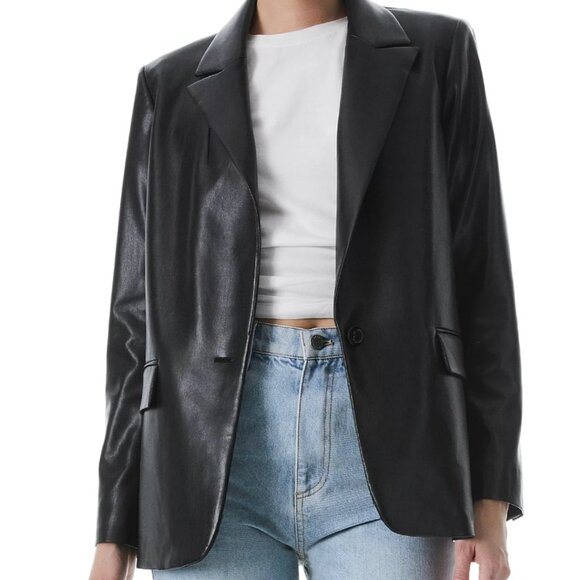 Aritzia Babaton Agency Blazer Faux Leather - Picture 1 of 4